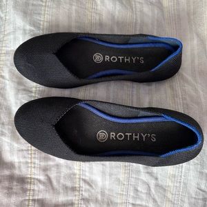 Rothy’s black ballet flats size 7W